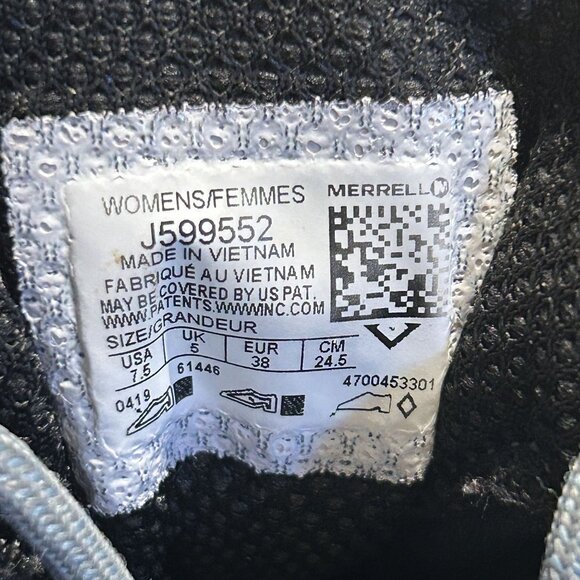 Merrell Size 7.5 Siren Edge Q2 Waterproof Hiking Shoes Comfort Gray Blue Mesh - Picture 5 of 10